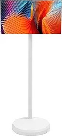 Resim Fafeicy Dönen ekranlı Ultra Ince Yuvarlanan TV, canlı akış Için Tekerlekler üzerinde Taşınabilir Televizyon, Yüksek Sadakat Sesli Dokunmatik Ekran TV, 21.5 inç Haddeleme (AB fişi 100-240V) 