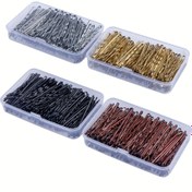 Resim 150 adet Toplu Saç Tokası Basit Tarz Katı Renk Metal Bobby Pin Yan saç tokası Saç Aksesuarları Kadınlar için 