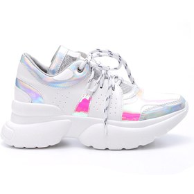 Resim Kadın Gümüş Detaylı Sneaker 