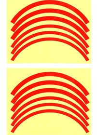 Resim Tenfowee Elektrikli Kaykay Tekerlekleri İçin 2 Adet Kırmızı Parlak Yansıtıcı Sticker 12 Adet - Plastik Malzeme 