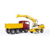 Resim Bruder MAN Damperli Kamyon & Liebherr Ekskavatör BR02751 