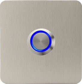 Resim Lockway Z403m Paslanmaz 304 Kare Zil Butonu 70x70mm Mavi Renk 