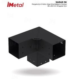Resim Sarar 85 X 85 Mm Ahşaplar İçin 3 Yollu Köşe Bağlantısı 
