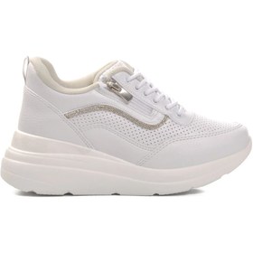 Resim Flet 207 Beyaz Dolgu Topuk Kadın Sneaker 