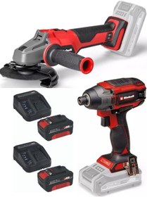 Resim Einhell TP-CI 18/220 Li Bl Vidalama + Axxio 18/115 Q Avuç Taşlama + 2x4.0AH Kömürsüz Set 