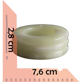 Resim Özgün El Yapımı Oniks Doğal Taş Kül Tablası - Dekoratif 3 Katmanlı Küllük 7,6 cm - Beyaz 