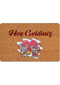 Resim Dijital Baskılı Kapı Önü Paspas Hoşgeldiniz Çok Amaçlı Iç Ve Dış Kapı Paspası Füme 