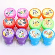 Resim Disney Mickey Minnie Karikatür Damga Seti, 12 Desen Tasarımı, Yuvarlak, Dayanıklı Plastik Yeni Yıl Tatil Hediyeleri için Uygun 