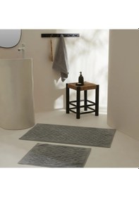 Resim Karaca Home Foley 2'li Banyo Paspası Açık Gri Renkli 