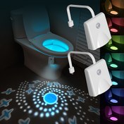Resim 1 adet RGB Hareket Algılı LED Dokunmatik Işık, Çok Renkli Ayarlanabilir Banyo Gece Işığı, USB Yeniden Yüklenebilir Duvar-Montajı Serbest Duran Aparat ile Parlatımı Kaplama, 500mAh Lityum Pili ile Yatak Odası, Koridor & Tuvalet Aydınlatma ve Dekorasyonu 