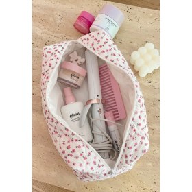 Resim Bahels Pembe Çıtır Çiçek Tüm Saç Şekillendirici Için Xl Boy Çanta Seyahat Çantası 