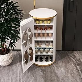 Resim Döner Ayakkabı Rafı Kulesi, Yerden Tasarruflu İplik Ayakkabı Rafı, 6/7/8 Katmanlı Döner Ayakkabı Dolabı, Serbest Daimi İplik Ayakkabı Düzenleyici, Oturma Odası için, Giriş Yolu 