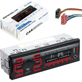 Resim Espadaline Oto Teyp 4X50 Watt Bluetooth Dual USB Aux 7 Renk Ekran ES-P3020 751024 