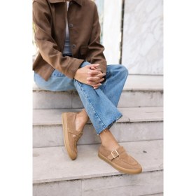 Resim Angelina Jones Carmen Kadın Taba Tutun Gercek Suet Loafer Ayakkabi 