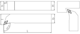 Resim S Sistem - ISO SDHCR/L 107.5° Dış Çap Torna Kalemi 