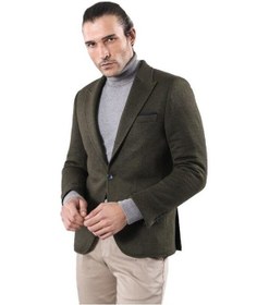Resim Wessi Yün Tek Düğmeli Yeşil Slim Fit Ceket Siyah 