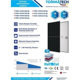 Resim Tommatech 600 W 144 Pm Half Cut Topcon Güneş Paneli 