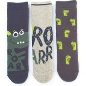 Resim MEM SOCKS 3'lü Noel Temalı Kaydırmaz Çocuk Havlu Çorap 