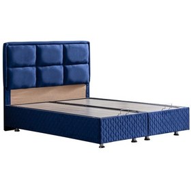 Resim Setaymobilya Baza, Grand Çift Kişilik Lacivert Baza + Başlık Seti 