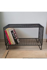 Resim GO DEKOR Metal Tel Çok Amaçlı Dergilik/Kitaplık/Gazetelik/Plaklık Çalar Rafı 