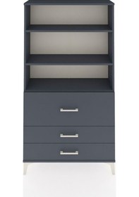 Resim Arges Dolap 3 Raflı 3 Çekmeceli 88x30x163 Antrasit-antrasit Antrasit 