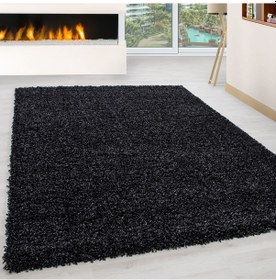 Resim Soft Shaggy Halı Yüksek Tüylü Düz Antrasit Rengi Çocuk Odası Oturma Odası Salon Mutfak Halısı 
