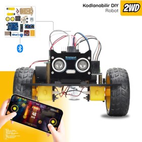Resim RoboThink Arduino Temelli 2 Teker Robot Araba Kodlama Seti 2WD-BLE (Kutulu ve E-Kitaplı) 