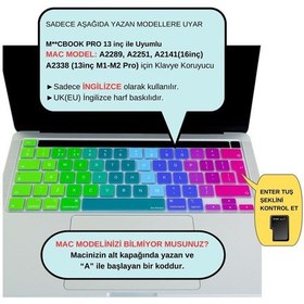 Resim Apple Uyumlu Macbook Klavye Koruyucu Silikon Kılıf Avrupa İngilizce Baskılı Uk-ters L Enter Tipi Touchbar 13inç M1,m2 A2251,a2289,a2338 - 16 İnç A2141 , Ultra İnce Sku: Smg8690010636140 