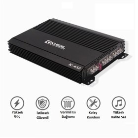 Resim KUERL K-452 4 Kanal Oto Amfi 