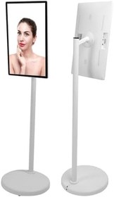 Resim TOPINCN 24 İnç Ayakta Dokunmatik Ekran TV Taşınabilir Dokunmatik Ekran Monitör Akıllı Taşınabilir TV, Tekerlekler Üzerinde Dönen Tam Döner Döndürme (AB Tak 100-240V) 