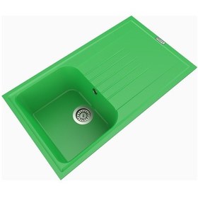 Resim Polex Cristalüx Granit Evye P-02 Yeşil Tezgah Altı Ve Tezgah Üstü Mutfak Evyesi 85x49.5 CM 