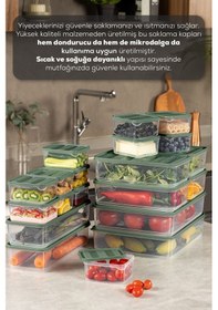 Resim Vienev 19lu Buzdolabı Dondurucu Organizer Ve Saklama Kabı Yeşil 12x 350ml 4x 1,75lt 2x 1,65lt 1x 3,5lt 