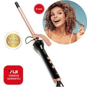 Resim Yui KB58 Seramik Plaka Afro Dalga 9mm Kıvırcık Saç Maşası(YUI TÜRKİYE GARANTİLİ) 