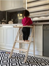 Resim Minik Kaşifler İçin Güvenli Ve Pratik Öğrenme Kulesi Ahşap 
