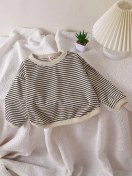 Resim World.my Çizgili Uzun Kollu Büyük Beden Oversize Kazak 197246911 Bej 