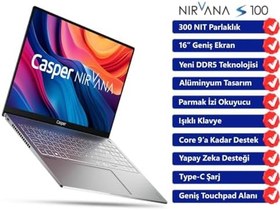 Resim Casper Nirvana S100 300NIT Intel Core 7-240H 24GB DDR5 2TB SSD 16" Freedos Laptop S100.240H-CX00X-G-F 