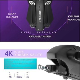 Resim 4K Ultra HD Taşıma Çantalı Drone Havada Sabit Kalabilen Katlanabilir Kameralı Drone 30 Dakika Uçuş 