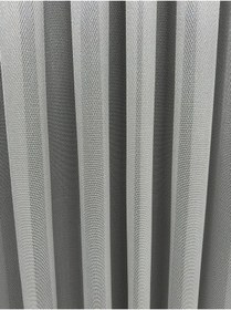 Resim Büyük Balık Sırtı Gri Tül Perde 1/2,5 Orta Sık Pile Büyük Gri 