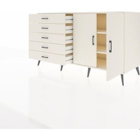 Resim Kronos Konsol 2 Raflı 5 Çekmeceli 2 Kapaklı 176x59x99 Aytaşı-aytaşı Aytası/aytası - Aytası 