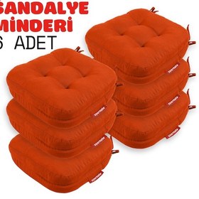 Resim Xpermate 6'lı Çift Kat Sandalye Minderi 42x42x8 Kiremit 