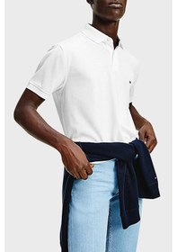 Resim Tommy Hilfiger Erkek Polo Yaka T Shirt Mw0mw17771 Ybr Beyaz Beyaz 