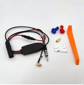 Resim Xuweiwei Siyah 12v Evrensel Araba Anteni Stereo Radyo Sinyal Amplifikatörü Ses Medya Ünitesi Booster Dab+fm Am Uyumlu 