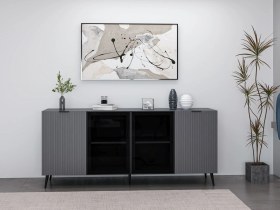 Resim Minar Kale Konsol Cam Kapak Plus Antrasit/antrasit Füme Cam Siyah 