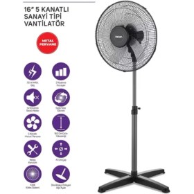 Resim Inova Meltem 16'' 5 Kanatlı Sanayi Tipi Vantilatör 