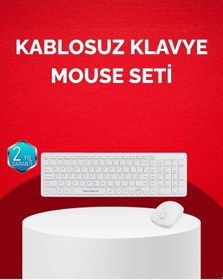 Resim Diğer Tam Boy Kablosuz Klavye Mouse Seti - Gelişmiş Bağlantı Ve Sessiz Performans 