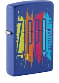 Resim Zippo Çakmak Mavi Baskılı Yüzey 