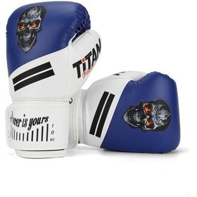 Resim Titan Sport Mavi Beyaz Kurukafa Desenli Boks Eldiveni Çok Renkli 
