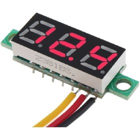 Resim ROBİZ 0.28 Inch Dc 0-100v Mini Digital Voltmetre 3 Kablolu Dc Kırmızı 