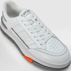 Resim Lufian Edwın Beyaz-gri Erkek Hakiki Deri Spor Ayakkabı Beyaz 