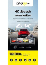 Resim Twogo Go-iq11 11.26" Ayna Ekran 4 Kameralı Araç İçi Kamera İ101l 